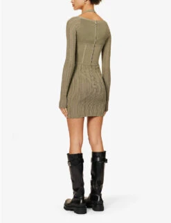 Dion Lee Snake Corset-bodice Knitted Mini Dress -Closet By She R04181854 SAGE ALT03