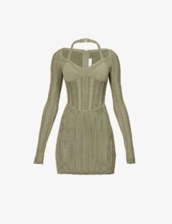 Dion Lee Snake Corset-bodice Knitted Mini Dress