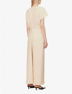 Toteme Slouch Dropped-shoulders Stretch-linen Blend Midi Dress 10 Toteme Slouch Dropped-shoulders Stretch-linen Blend Midi Dress -Closet By She R04183209 BLEACHEDSAND ALT03