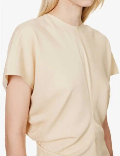 Toteme Slouch Dropped-shoulders Stretch-linen Blend Midi Dress 11 Toteme Slouch Dropped-shoulders Stretch-linen Blend Midi Dress -Closet By She R04183209 BLEACHEDSAND ALT04