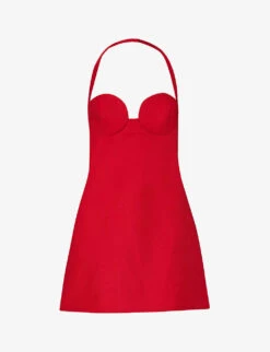 Magda Butrym Sweetheart-neck Structured-cup Wool Mini Dress