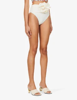 Magda Butrym Ruched High-rise Bikini Bottoms -Closet By She R04183251 CREAM ALT02