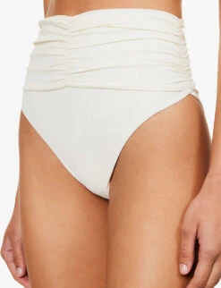 Magda Butrym Ruched High-rise Bikini Bottoms -Closet By She R04183251 CREAM ALT04