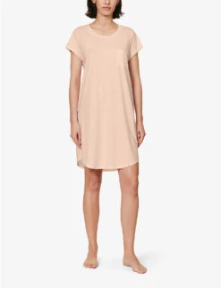 Carissa Short-sleeved Organic-cotton Mini Dress -Closet By She R04183733 PEARLPINK ALT01