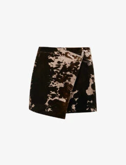 Acne Studios Irinna Cow-print Velour Mini Skirt