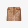 Versace Monogram Slim-fit Woven Mini Skirt -Closet By She R04185112 BROWNBEIGE M