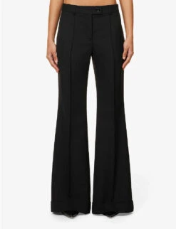 Acne Studios Pinna Flared Mid-rise Woven Trousers -Closet By She R04185163 BLACK ALT02