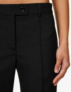Acne Studios Pinna Flared Mid-rise Woven Trousers -Closet By She R04185163 BLACK ALT04