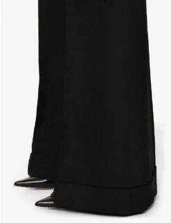 Acne Studios Pinna Flared Mid-rise Woven Trousers -Closet By She R04185163 BLACK ALT05