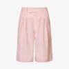 Vivian Striped High-rise Woven Shorts 2 Vivian Striped High-rise Woven Shorts -Closet By She R04186469 PINKPINSTRIPE M