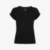 Whistles Willa V-neck Organic-cotton T-shirt 2 Whistles Willa V-neck Organic-cotton T-shirt -Closet By She R04187560 BLACK M