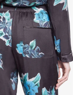 THE KOOPLES Floral-print Straight-leg High-rise Woven Trousers 11 THE KOOPLES Floral-print Straight-leg High-rise Woven Trousers -Closet By She R04187717 BLACKBLUE ALT04