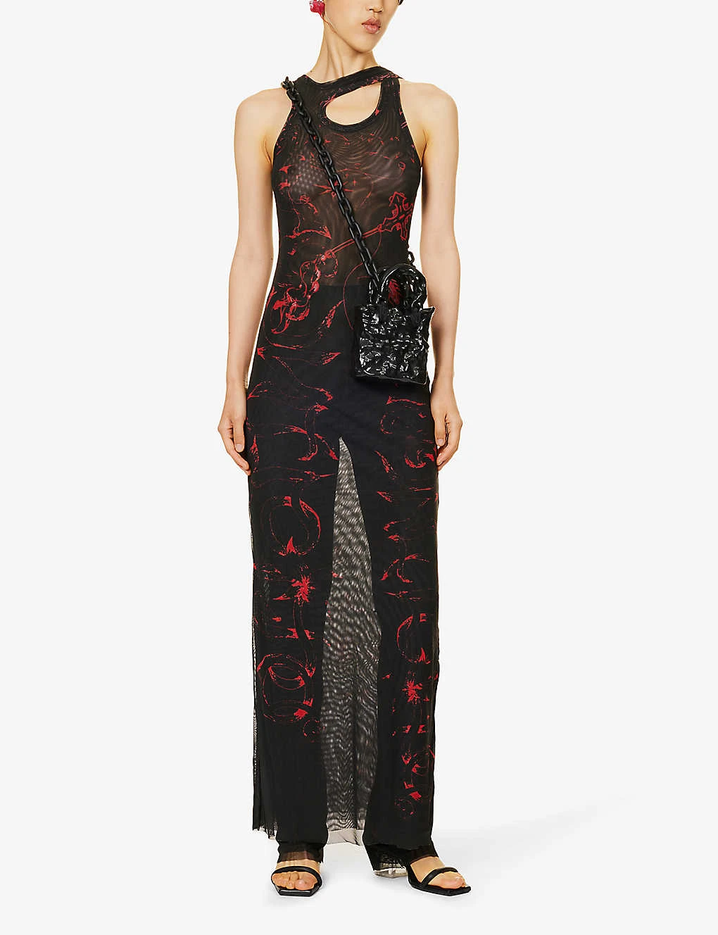 Graphic-print Cut-out Stretch-recycled Polyester Maxi Dress 4 Graphic-print Cut-out Stretch-recycled Polyester Maxi Dress - Image 2