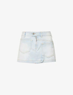 Abra Logo-embroidered Denim Mini Skirt