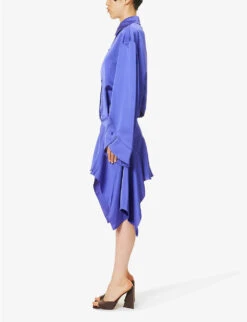 Mischa Collared Satin Mini Dress -Closet By She R04189011 VIVIDVIOLET ALT02