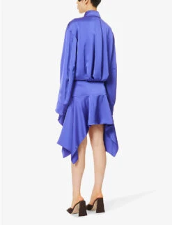 Mischa Collared Satin Mini Dress -Closet By She R04189011 VIVIDVIOLET ALT03