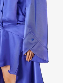 Mischa Collared Satin Mini Dress -Closet By She R04189011 VIVIDVIOLET ALT04