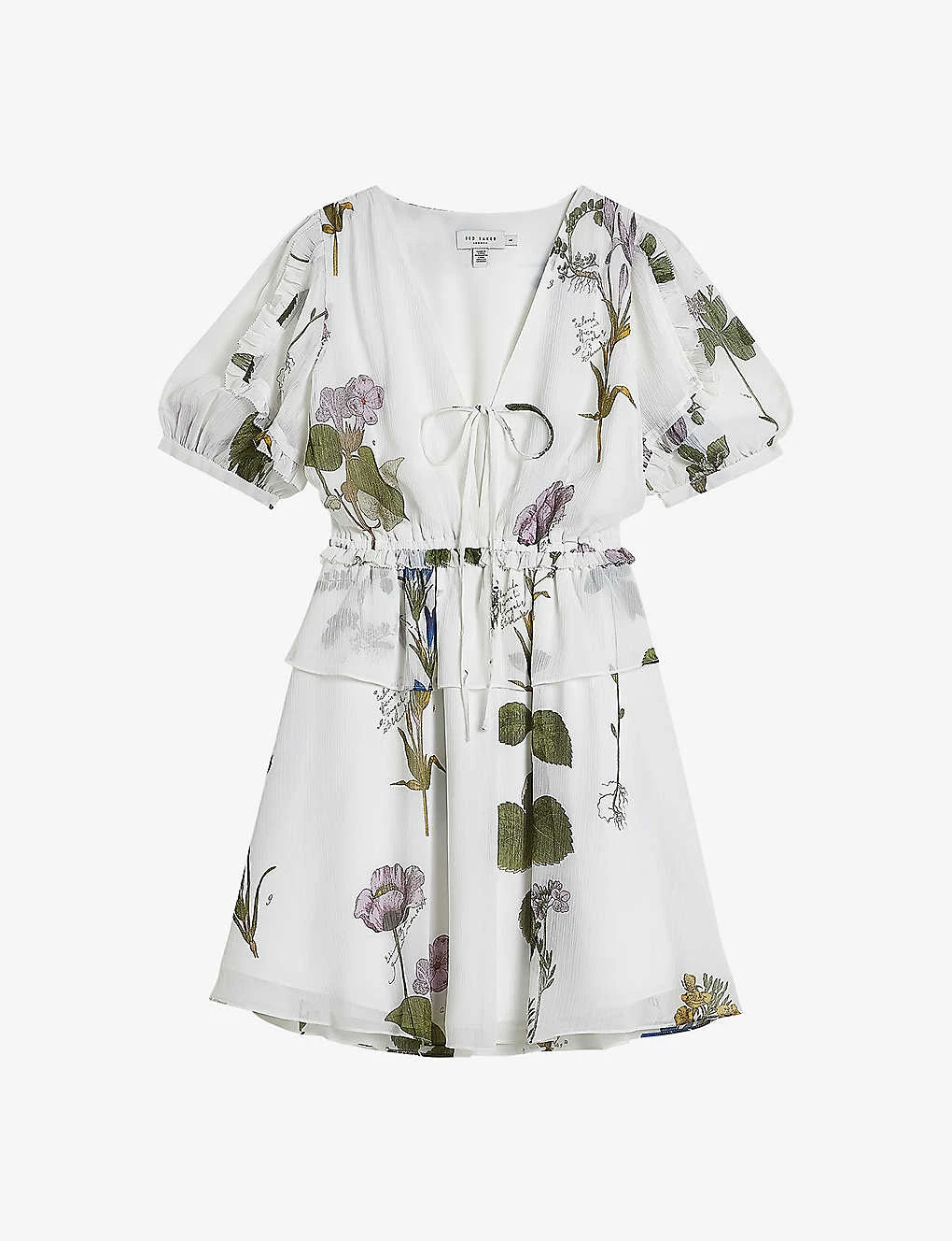 Ted Baker Jaliyaa Floral-print Puff-sleeved Recycled Polyester-blend Mini Dress 3 Ted Baker Jaliyaa Floral-print Puff-sleeved Recycled Polyester-blend Mini Dress