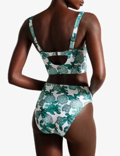Ted Baker Nayome Cupped Floral-print Bikini Top -Closet By She R04189306 GREEN ALT03