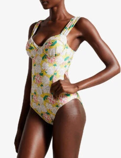Ted Baker Adelisa Cupped Floral-print Swimsuit 9 Ted Baker Adelisa Cupped Floral-print Swimsuit -Closet By She R04189312 MIDYELLOW ALT02