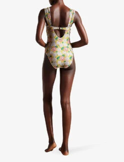 Ted Baker Adelisa Cupped Floral-print Swimsuit 10 Ted Baker Adelisa Cupped Floral-print Swimsuit -Closet By She R04189312 MIDYELLOW ALT03