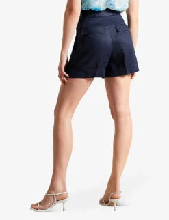 Ted Baker Reeane Belted Linen Shorts -Closet By She R04189331 NAVY ALT03