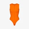 Zipped High-neck Recycled Stretch-nylon Swimsuit -Closet By She R04189632 ORANGE M
