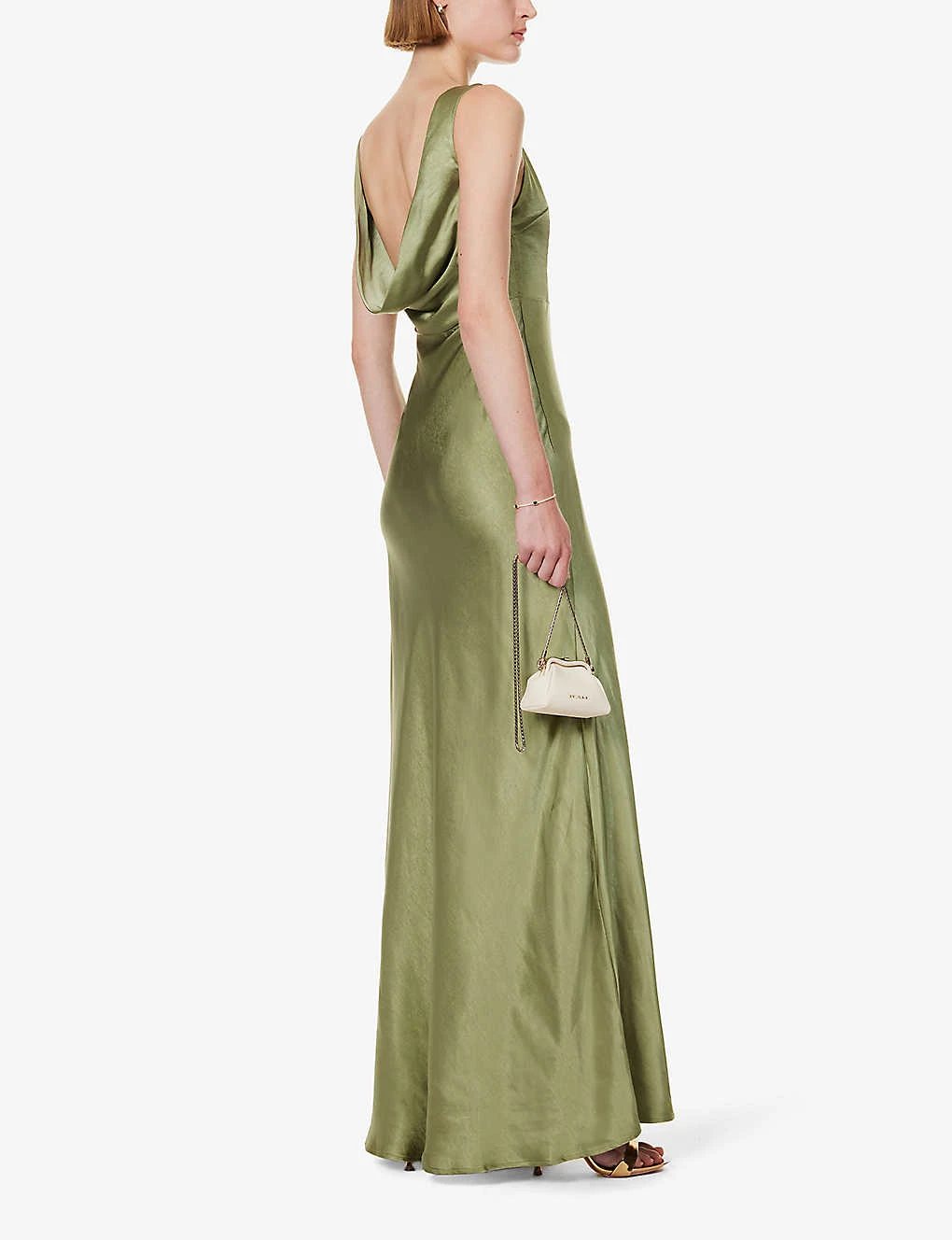 Cowl-back Sleeveless Satin Maxi Dress 4 Cowl-back Sleeveless Satin Maxi Dress - Image 2