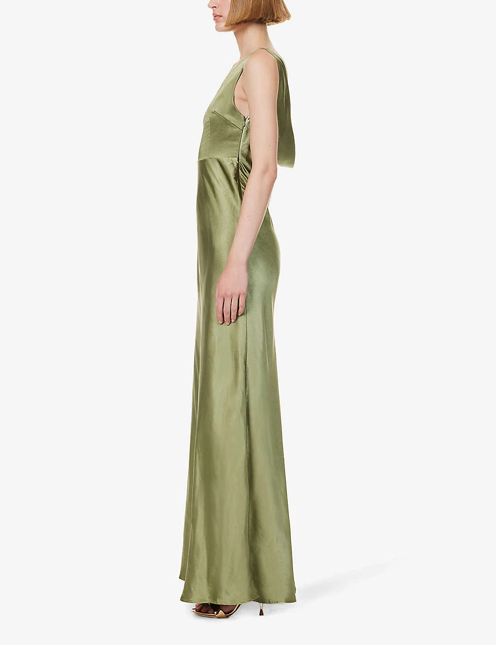 Cowl-back Sleeveless Satin Maxi Dress 5 Cowl-back Sleeveless Satin Maxi Dress - Image 3