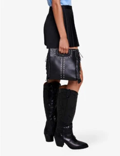 Maje Lupli Straight-fit Pleated Stretch-woven Shorts -Closet By She R04190255 NOIRGRIS ALT02