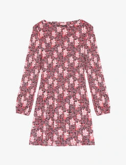 Maje Rockana Floral-print Woven Mini Dress