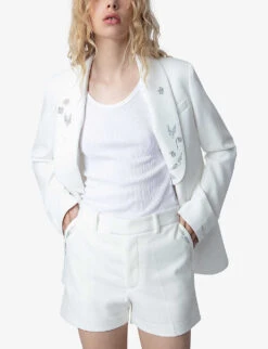 Zadig & Voltaire Please Crystal-embellished Stretch-woven Shorts -Closet By She R04191940 JUDO ALT02