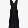 Zip-fastened Flared-skirt Woven Midi-dress -Closet By She R04191966 BLACK M