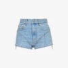 Mugler Crystal-embellished Mid-rise Stretch-denim Shorts -Closet By She R04192667 LIGHTBLUE M