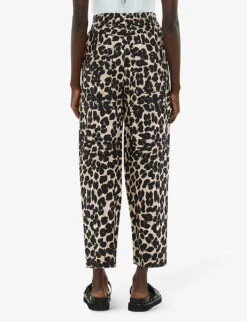 Whistles Leopard-print Elasticated-waist Cotton Trousers -Closet By She R04193424 MULTICOLOURED ALT02