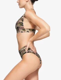 Plunge-neck Camouflage-print Recycled Stretch-nylon Bikini Top -Closet By She R04193691 LOGOCAMO ALT02
