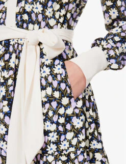 ME AND EM Floral-print Recycled Polyester-blend Mini Dress -Closet By She R04194874 BLACKLILACCREAMKH ALT04