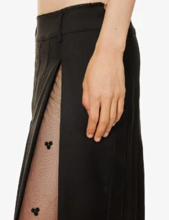 Brone Sequin-embellished Wool Midi Skirt -Closet By She R04195243 CHOCOLATEBLACK ALT04