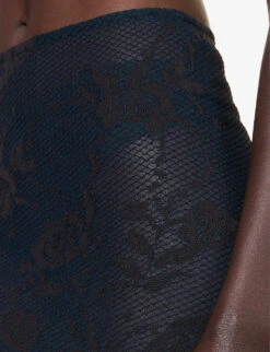 ALAIA Sheer Floral-pattern Cotton-blend Maxi Skirt -Closet By She R04196670 BLEUCENDRE ALT05