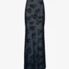 ALAIA Sheer Floral-pattern Cotton-blend Maxi Skirt -Closet By She R04196670 BLEUCENDRE M