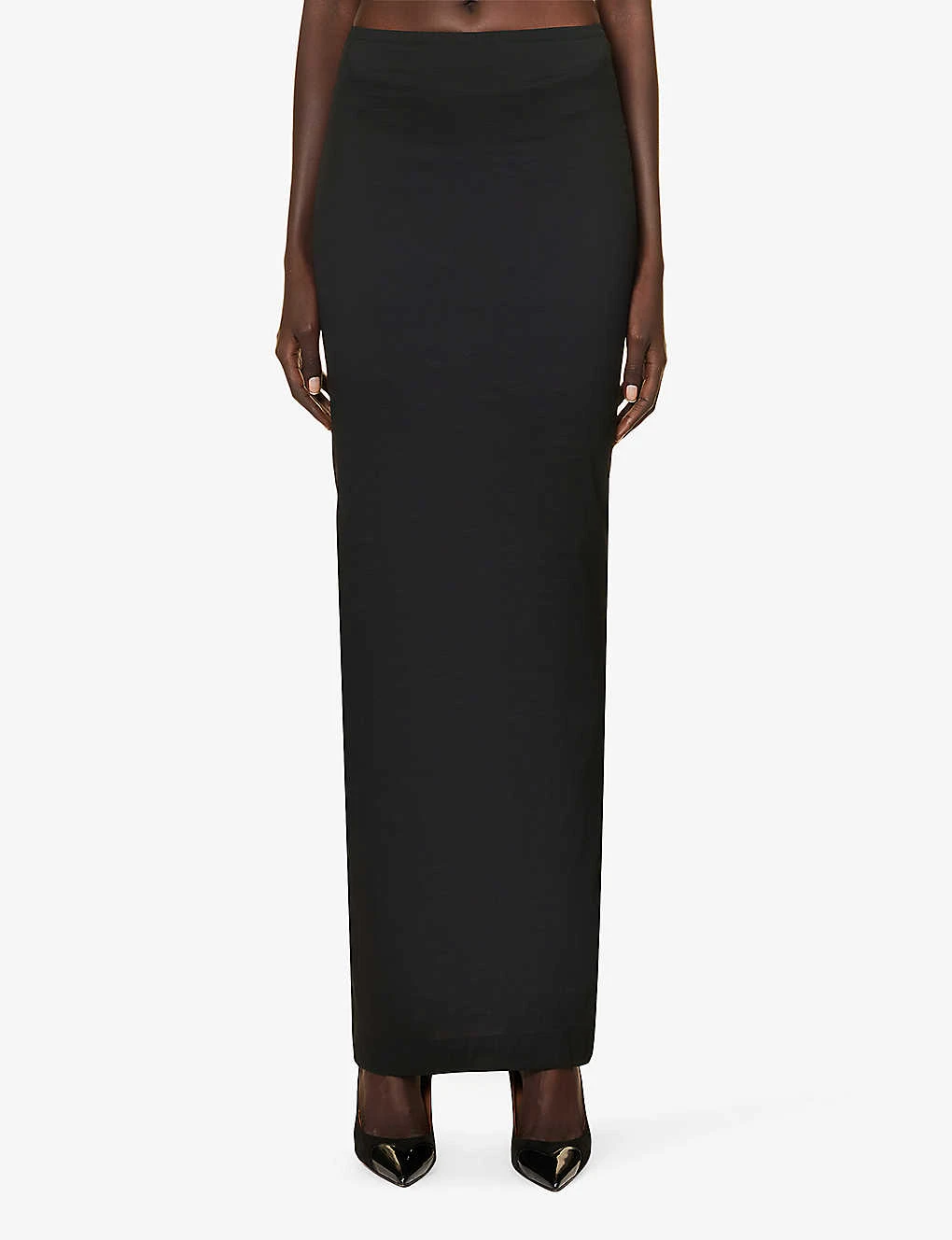 ALAIA Crepe-texture Elasticated-waistband Stretch-woven Maxi Skirt 5 ALAIA Crepe-texture Elasticated-waistband Stretch-woven Maxi Skirt - Image 3