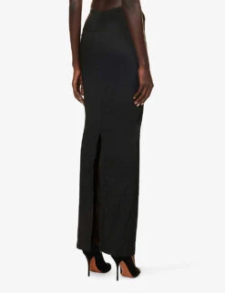 ALAIA Crepe-texture Elasticated-waistband Stretch-woven Maxi Skirt 10 ALAIA Crepe-texture Elasticated-waistband Stretch-woven Maxi Skirt -Closet By She R04196702 NOIRALAIA ALT03
