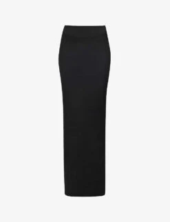 ALAIA Crepe-texture Elasticated-waistband Stretch-woven Maxi Skirt
