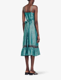 Sandro Salta Graphic-print Satin Midi Dress -Closet By She R04197485 BRUNS ALT03