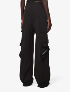 Jigsaw Wide-leg Mid-rise Cotton-blend Trousers -Closet By She R04197563 BLACK ALT03