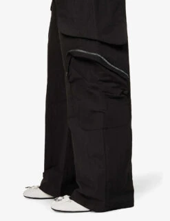 Jigsaw Wide-leg Mid-rise Cotton-blend Trousers -Closet By She R04197563 BLACK ALT04