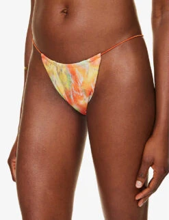 Jaded London Abstract Gradient-pattern Mid-rise Bikini Bottoms -Closet By She R04197651 TIEDYEMETALLIC ALT02