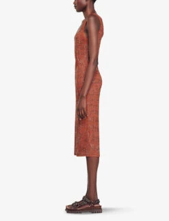 Sandro Fantasia Rhinestone-embellished Sleeveless Woven Midi Dress 9 Sandro Fantasia Rhinestone-embellished Sleeveless Woven Midi Dress -Closet By She R04197792 BRUNS ALT02