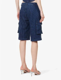 Dune Pinstripe Stretch-cotton Blend Shorts -Closet By She R04199779 VARSITYPINSTRIPE ALT03