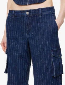 Dune Pinstripe Stretch-cotton Blend Shorts -Closet By She R04199779 VARSITYPINSTRIPE ALT04